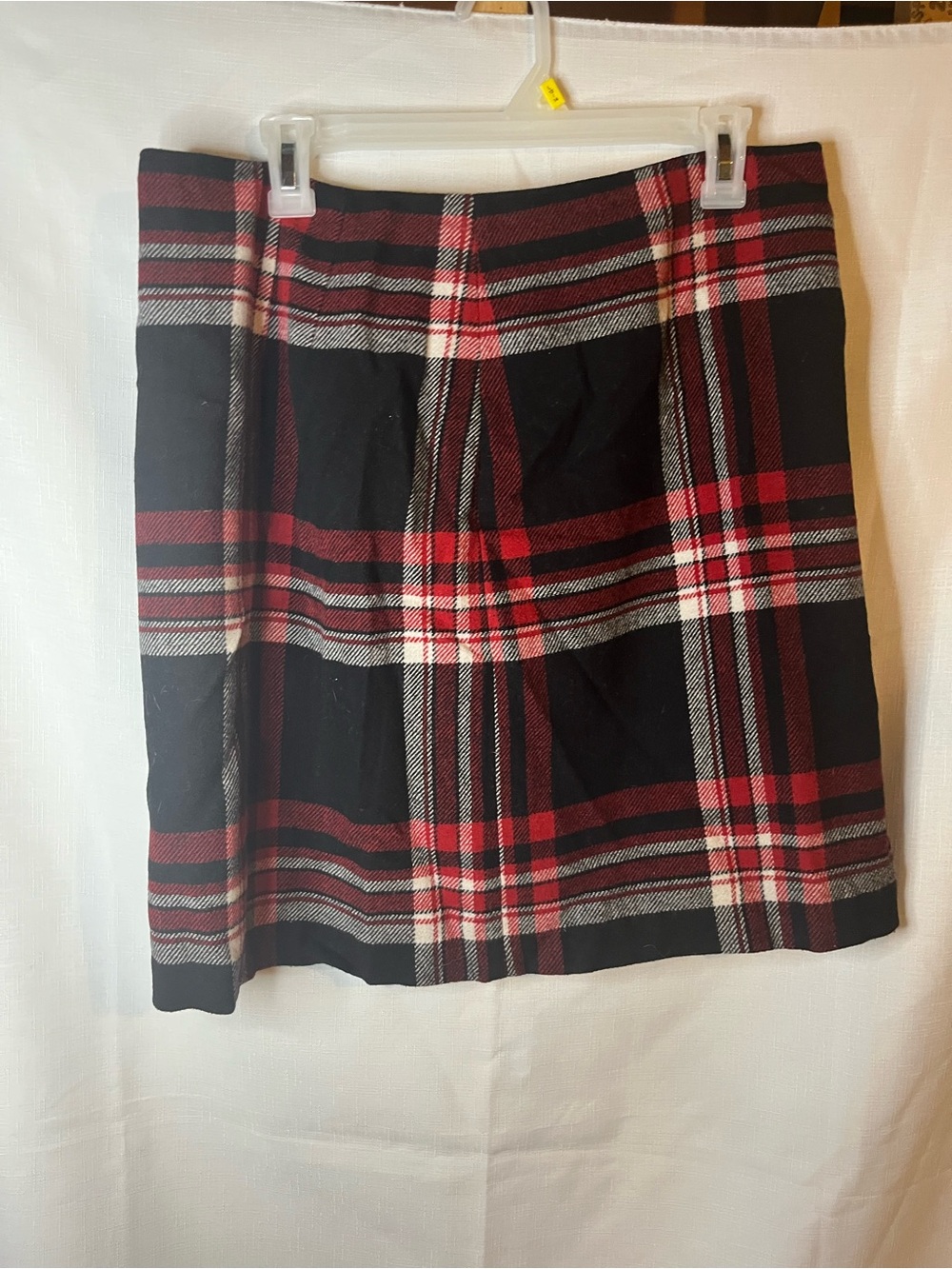 Talbots Black, Red and Cream Plaid Mini Skirt